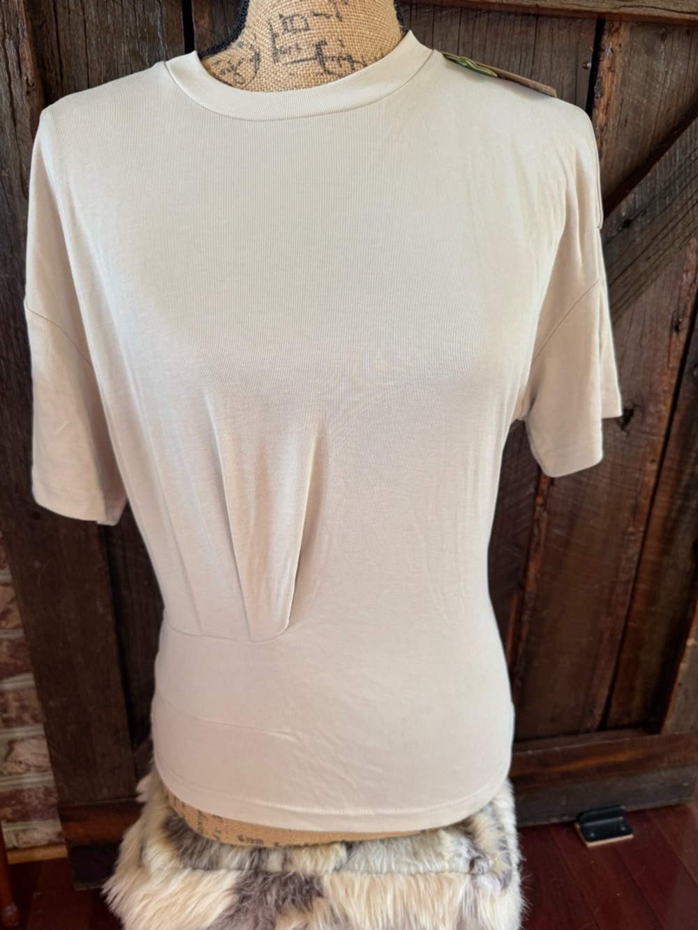 OGL Cream Short-Sleeve Crewneck TopNWT